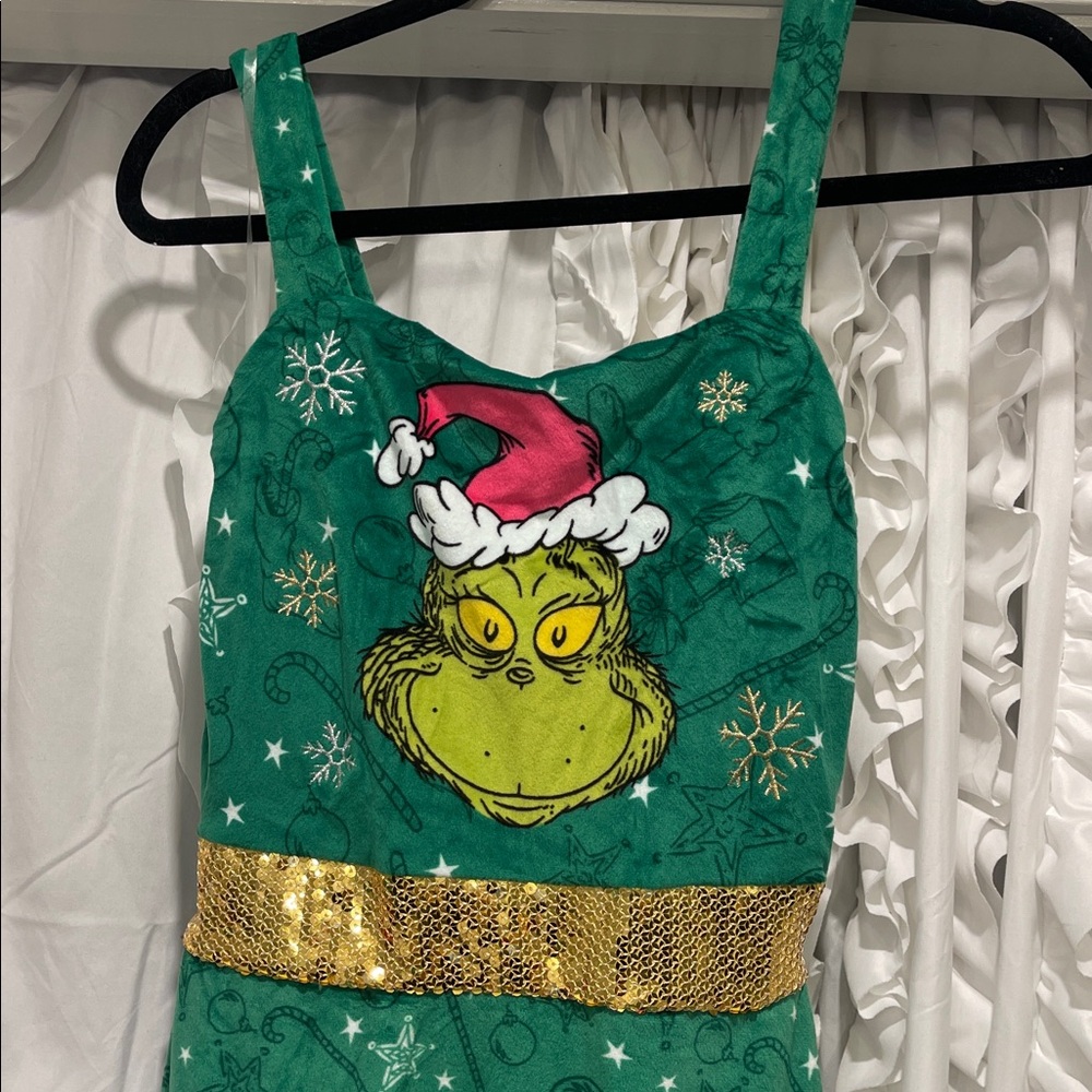 Green Grinch juniors dress nwt soft XXS (00) holiday Christmas outfit. - Picture 2 of 12